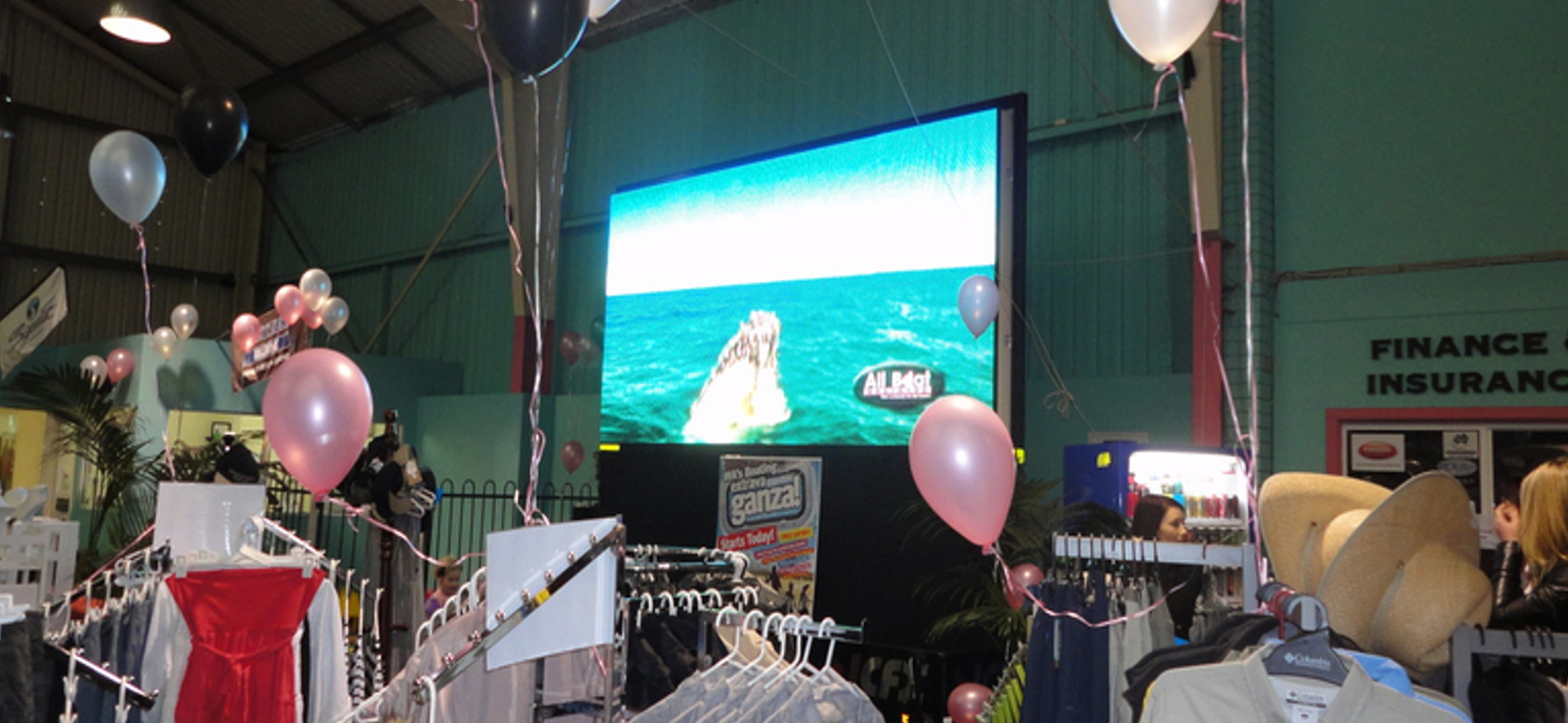 Mega Screen with Carlton Boat Show boats