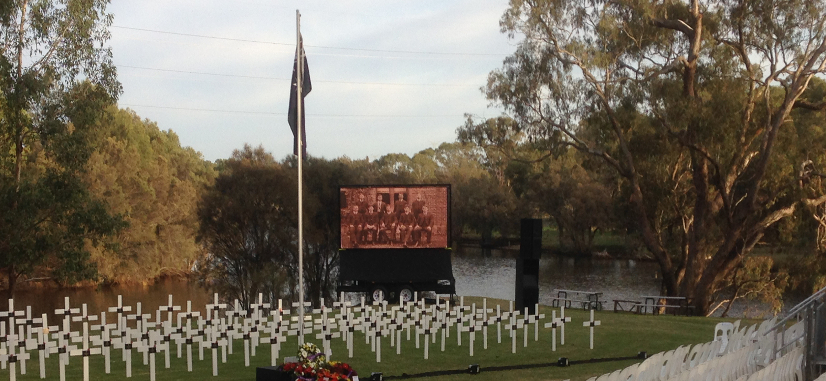 Mega Screens at a memorial service